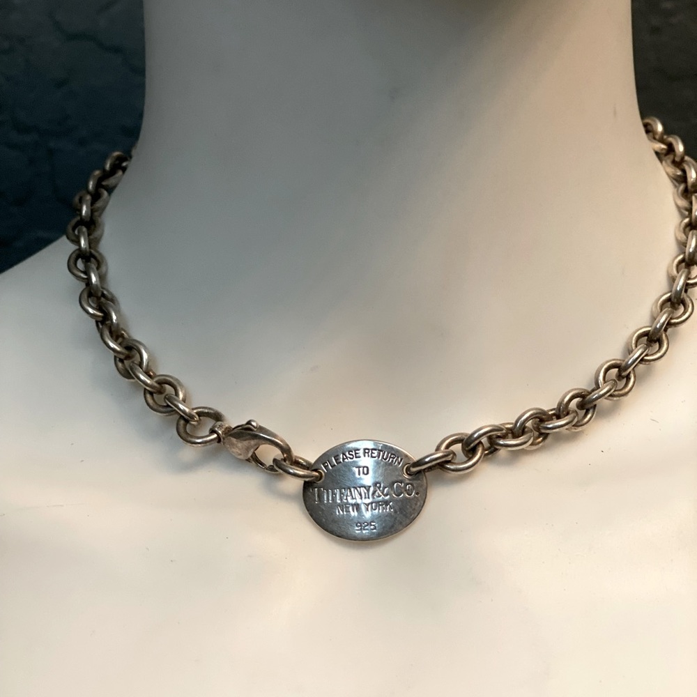 Tiffany’s oval tag necklace.